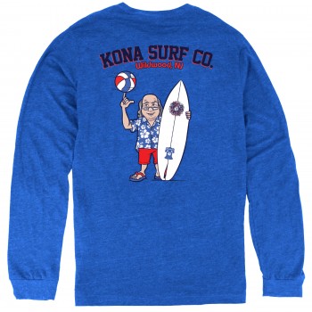 For the 76 Mens Long Sleeve Shirt in Heather True Royal