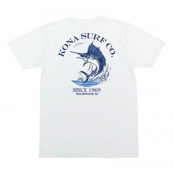 Sailfish Mens T-Shirt in White/LtBlue/Navy/White