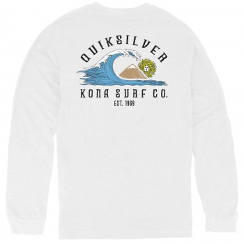 Quiksilver x Kona Collab Mens Long Sleeve Shirt in White