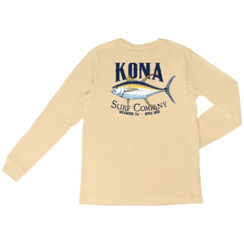 Fresh Tuna Mens Long Sleeve Shirt in Summer Squash Yellow