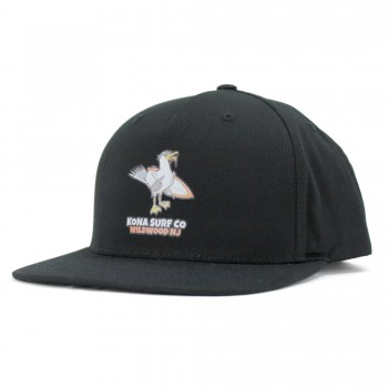 Seagull Mens Snapback Hat in Black