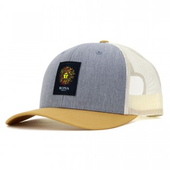 Original Sun Label Mens Trucker Hat in H. Grey/Brch/Bsct/Original