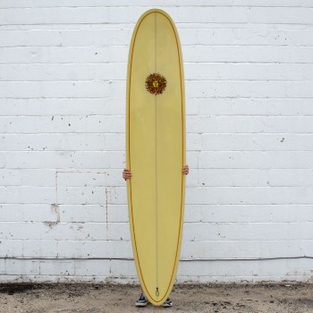 Owen PU Series Surfboard in Pale Yellow/Pinline