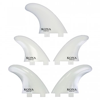 Two Tab (5 Fin) Plastic Shortboard Fins in Natural