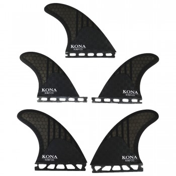 Single Tab (5 Fin) Shortboard Fins in Carbon Lines/Black Comb
