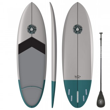 Wave Catcher Standup Paddleboard Package in Cool Grey/Teal