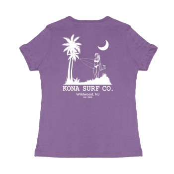 Moon Light Surf  Womens T-Shirt in Royal Purple