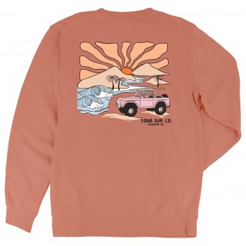 Mountain Swell Womens Crew Sweatshirt in Pigment Amber