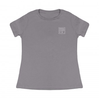 Emblem Womens T-Shirt in Storm Triblend/White