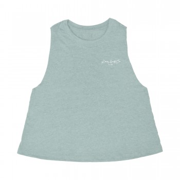 Sound of Surf Womens Cropped Tank Top in Heather Dusty Blue