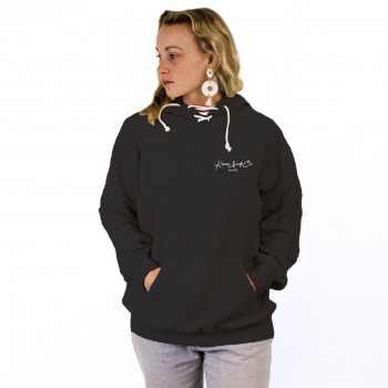 Sound of Surf Womens Baja Pullover Hoodie in Charcoal