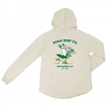 For The Birds Womens Pullover Hoodie in Bone
