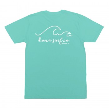 Drift Womens Vintage Washed T-Shirt in Seafoam/White