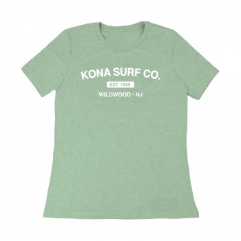 The Signature Womens T-Shirt in Heather Sage/White