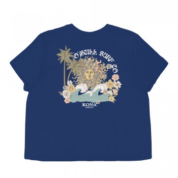 ONeill x Kona Collab Womens Cropped T-Shirt in Classic Blue