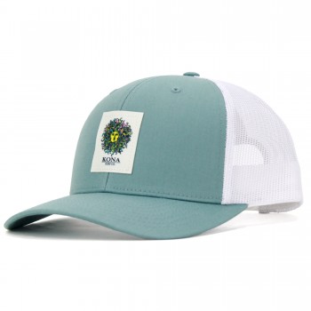 Original Sun Label Womens Trucker Hat in Smoke Blue/White/Seafoam